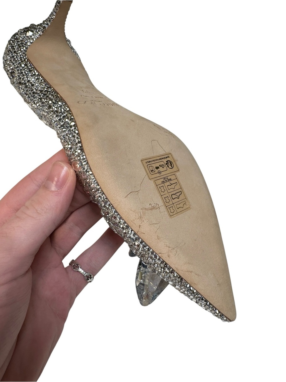 Jimmy Choo "Cinderella" Allure Crystal Covered Pointy Toe Pumps Heels 9 / 39 - Picture 15 of 16